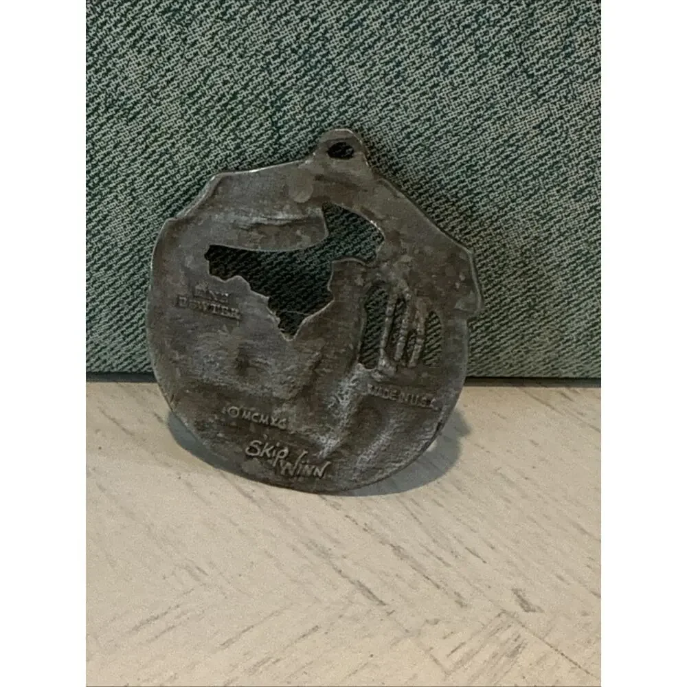 VTG Skip Winn Christmas Ornament 1990 Shepherds Abiding the Fields Pewter Signed